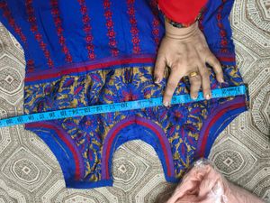 New Blue Embroidered Kurta Set in 38 bust