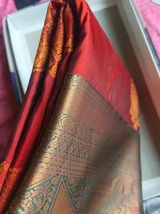 Traditional Red &amp; Gold Silk Saree