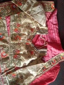 Elegant Pink Embroidered Saree