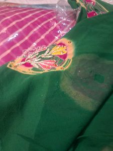 Emerald Green Saree with Floral Motifs