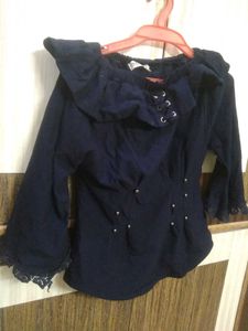 stylish navy blue top  design....