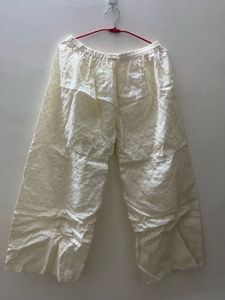 Women's Off-White Embroidered Palazzos