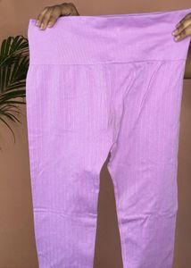 Light Purple Ribbed Leggings