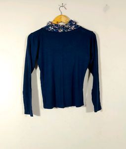 Stop Floral Printed Collared T-Shirt(Women's)