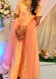 Anusnka sharma wedding Pink Brocade Lehenga
