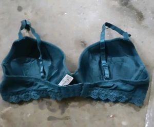 Teal Ribbed Bra