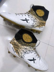 White &amp; Gold Football Cleats