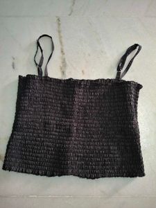 Chic Smocked Black Tube Top