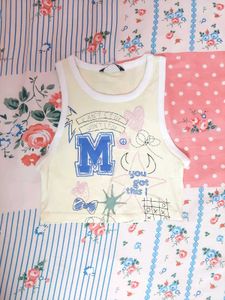 Graphic Print Cropped Tank Top