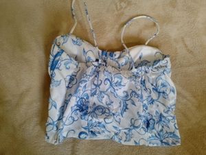 Blue floral corset top