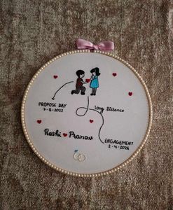 Custom Couple Embroidery Hoop Art