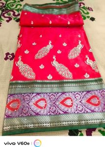 Gorgeous silk saree rose colour
