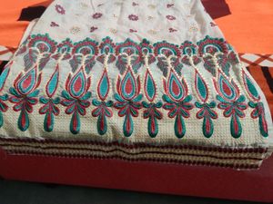White Kurti Flower Design