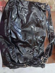 Chic Black Patent Hobo Bag