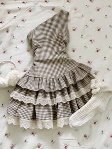 y2k Chic Gingham Ruffle Dress