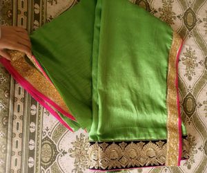 Heavy Work Parrot Green Saree