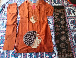Elegant Orange Kurta Set with Dupatta