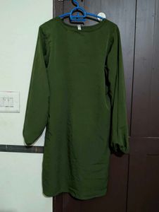 Olive Green Long Sleeve Tunic Top
