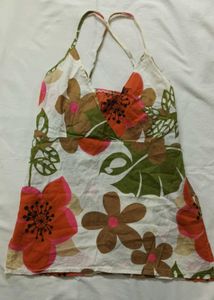 floral print y2k halter neck top