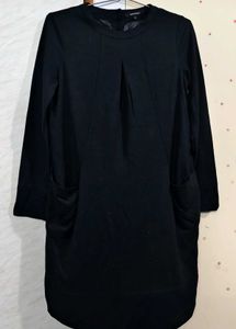 Black Midi Dress with Pockets ♠️