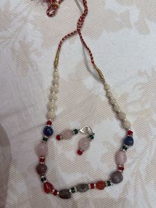 Boho Beaded Necklace and Earrings Set