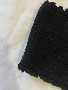 Black Smocked Tube Top