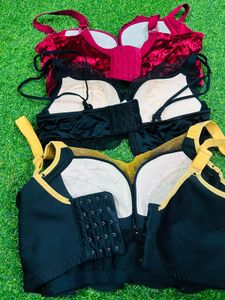 34 size padded Lace Detail Bras (Set of 3)