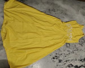 Elegant Yellow embroidered dress