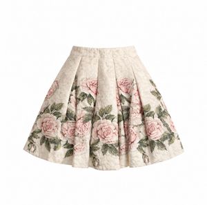 Vintage Luxe Pleated Floral Skirt