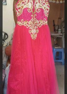 Stunning Pink Embroidered Gown