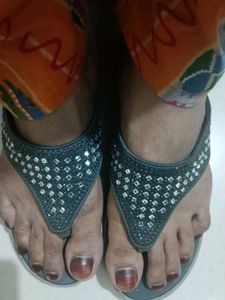 Sparkling Embellished Flip-Flops