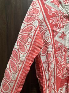 Pink White Top Shirt Type For Ladies