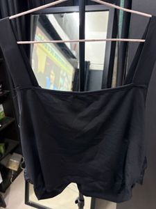 Twisted Front Black Crop Top