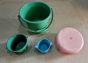 4 Set Bucket 2 🪣 &amp; bathstand &amp; Mug