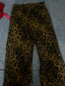 Leopard Print Wide Leg Pants