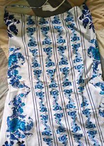 SHEIN Blue Floral Print Dress Material