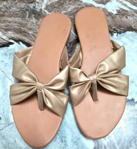 Golden Bowtie Flats