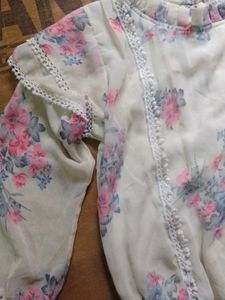 Floral Print Sheer Blouse/top