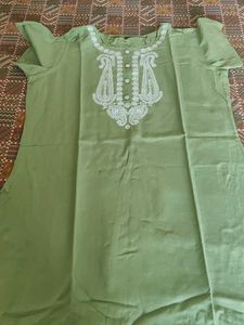 Embroidered Green Kurta