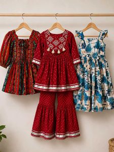 3 Stylish Girls Dresses Combo
