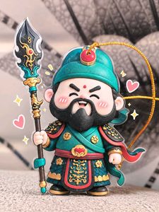 Cute Cartoon Warrior Keychain Charm