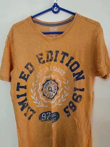 Orange Graphic Print T-Shirt