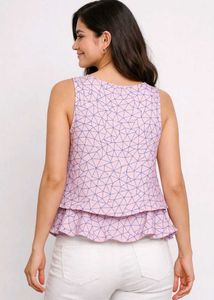 Peach Sleeveless CropTop