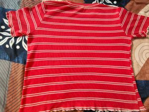 Red and White Striped T-Shirt