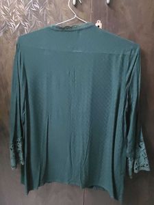 Elegant Teal Lace Cardigan