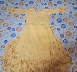 Elegant Yellow Embroidered Anarkali