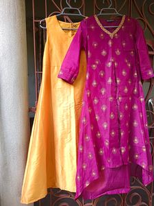 Branded Yellow Kurta With Purple Outer 💜💛💜