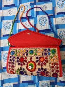 Embroidered Clutch with Vibrant Details