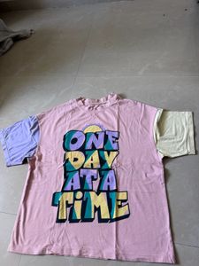 Graphic Print Colorblock T-Shirt