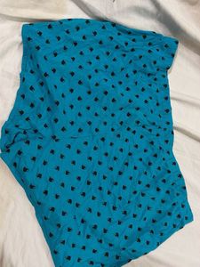 Blue short with Black Pattern